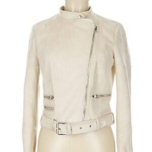 Zara beige moto jacket Size M